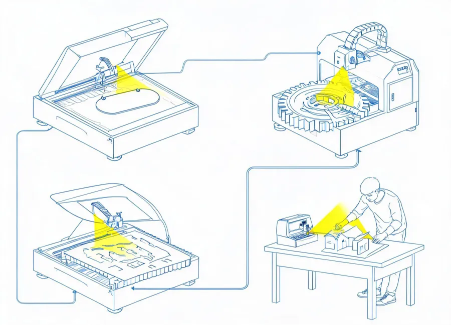 Illustrated matrix of laser application environments