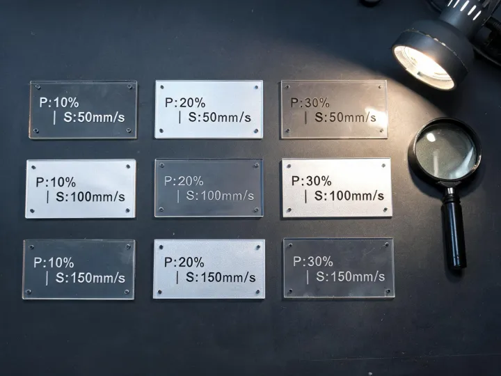 Labeled laser parameter test coupons